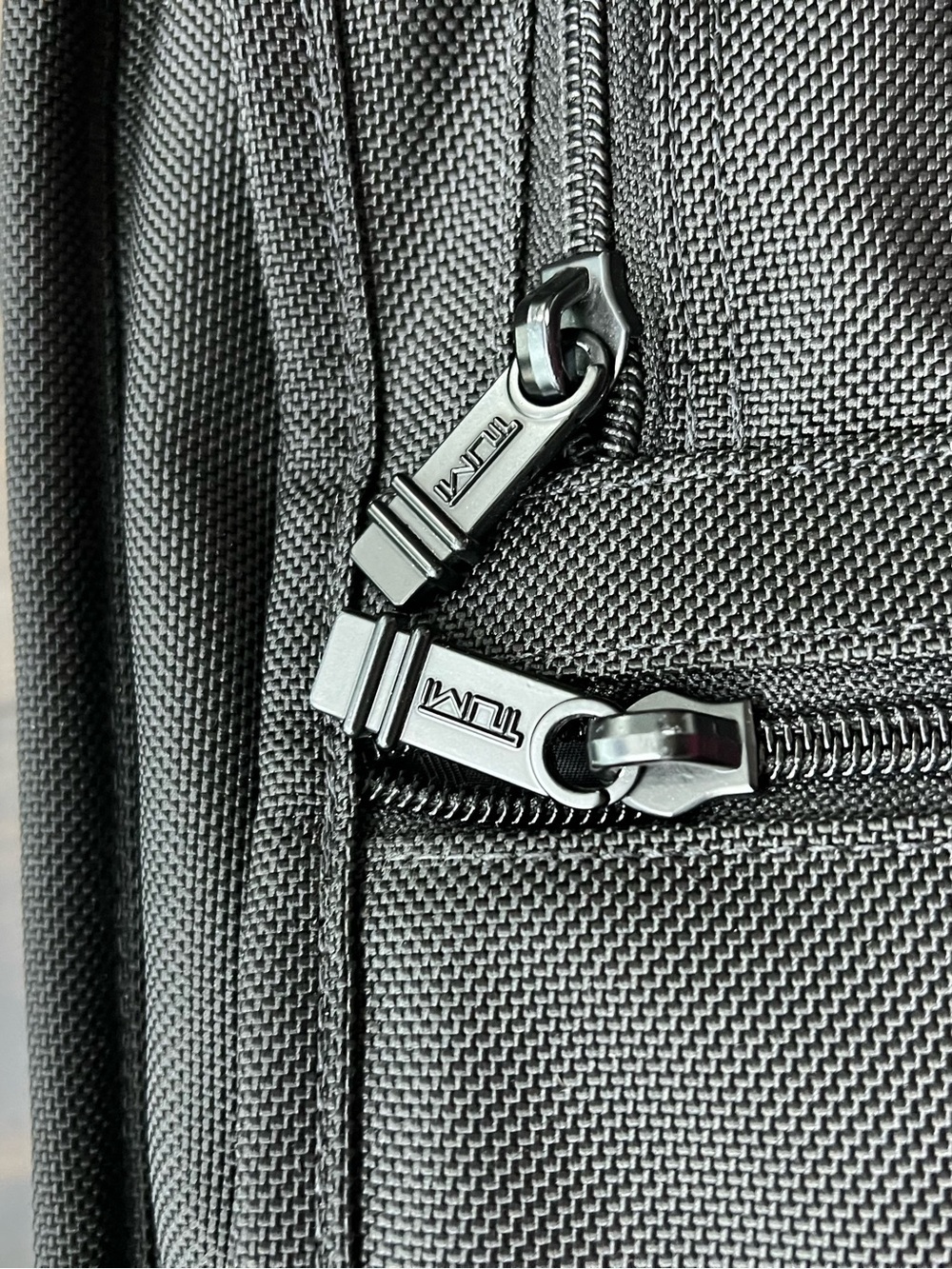 Tumi Black Men's Laptop Carry-On Bag with Branded Zippers